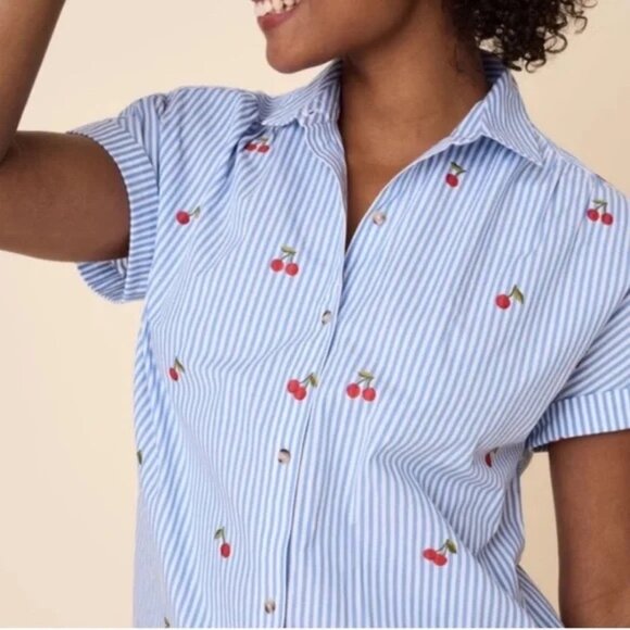 Cherry Button Up UNTUCKit Embroidered Cherry Shirt Medium Fruitcore - Picture 16 of 16